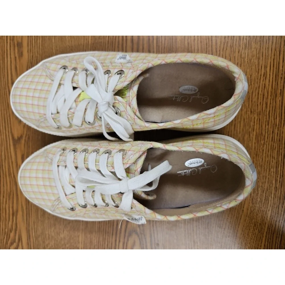Dr. Scholls FUNDAY Original Collection Yelliw Plaid Platform Sneakers Wms‎ 8.5